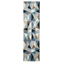 Gem Stone Designer Wool Blue Rug