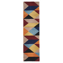 Rust, Blue, & Navy Sandy Designer Wool Rug