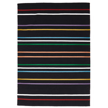 Oslo Stripe Flat Weave Wool Rug Multi Black