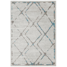 Blue & Grey Diamond Rug