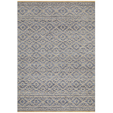 Blue & Linen Hand-Woven Modern Tribal Rug