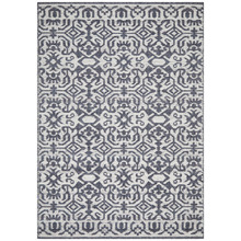 Silver & Navy Hand-Woven Modern Tribal Rug