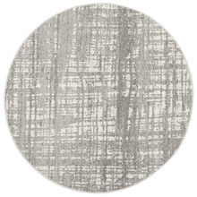 Parishan Silver & Grey Power Loomed Modern Round Rug