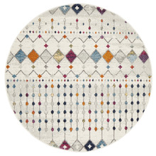 Anzali Colourful Power Loomed Modern Round Rug