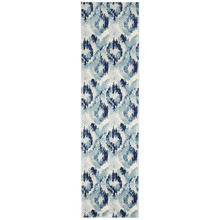 Kioga Blue Ikat Power Loomed Modern Runner