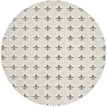 Silver Fleur de Lys Hand Braided Cotton Rug