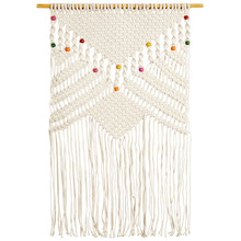 Scandi Rainbow Beaded Fringed Wall Hanging