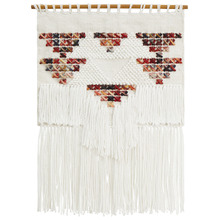 Multi Scandi Textured Fringed Wall Hanging