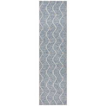 Blue & Natural Trellis Flat-Woven Indoor/Outdoor Rug