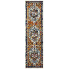 Rust & Navy Tulip Vintage Look Runner