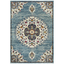 Blue Medallion Vintage Look Rug