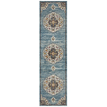 Blue Medallion Vintage Look Runner