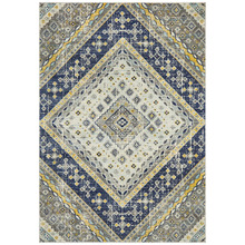 Navy & Ivory Diamond Vintage Look Rug