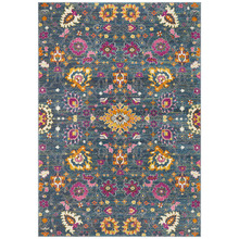 Blue Floral Field Vintage-Look Rug