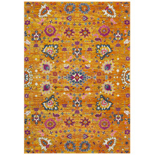 Rust Floral Field Vintage Look Rug