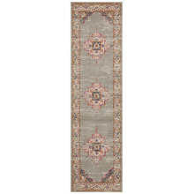 Grey Oriental Vintage Look Runner