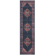 Navy & Fuchsia Oriental Vintage Look Runner