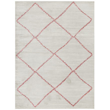 Silver & Pink Pastel Boho Geometric Rug