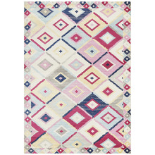 Multi-coloured Pastel Boho Geometric Rug