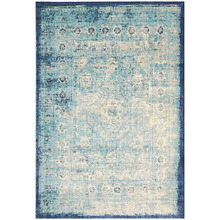 Blue Vintage Look Power Loomed Rug