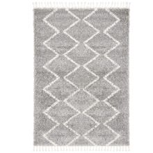 Silver & Ivory Buchra Fringed Rug
