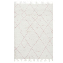 Ivory & Pink Samira Fringed Rug