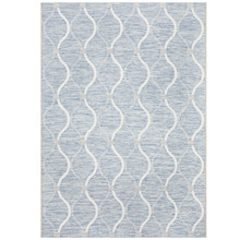 Blue & Natural Trellis Flat-Woven Indoor/Outdoor Rug