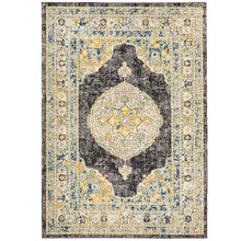 Yellow & Charcoal Transitional Distressed Rug