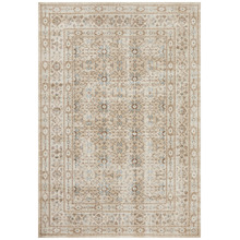 Bone & Blue Power Loomed Distressed Modern Rug