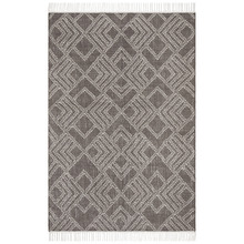 Thomas Grey & Natural White Hand Loomed Pure Wool Rug