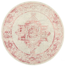 Rose Power-Loomed Bohemian Round Rug