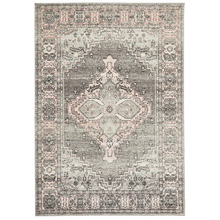 Grey Power-Loomed Bohemian Rug