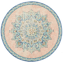 Flamingo Power-Loomed Bohemian Round Rug