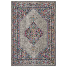 Grey Power Loomed Distressed Modern Rug