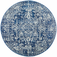 Navy & Round Art Moderne Cezanne Rug