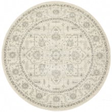 Bone White & Round Art Moderne Vera Rug