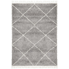 Silver & Ivory Nahla Fringed Moroccan Rug