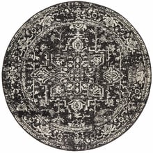 Charcoal & Round Art Moderne Matisse Rug