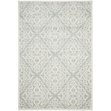 White & Silver Vintage Look Carmela Rug