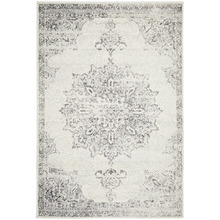 White & Silver Vintage-Look Hilda Rug