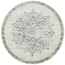 Silver Vintage Look Hilda Round Rug
