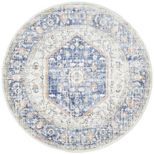 Blue Vintage Look Adalbert Round Rug