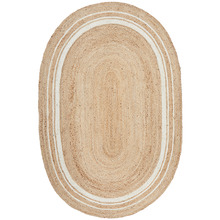 Natural & White Kyros Hand-Braided Jute Oval Rug