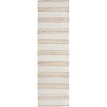 Natural & White Zoticus Hand-Braided Jute Runner