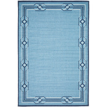 Blue Modern Power-Loomed Indoor/Outdoor Rug