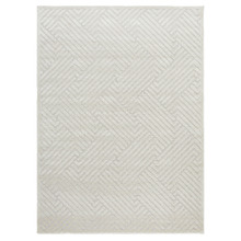 Cream Luxury Power-Loomed Textured Rug