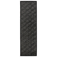 Black Geometric Power-Loomed Textured Runner