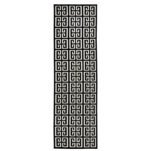 Black Art Deco Power-Loomed Textured Runner