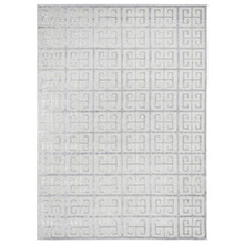 Silver Art Deco Power-Loomed Textured Rug