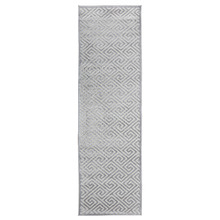 Silver Geometric Power-Loomed Textured Runner